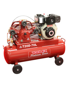 Air Compressor T20D-70L 4.7Hp Diesel Recoil Start Yanmar 145 Psi Fusheng Pump TA65 70L Tank