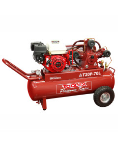Air Compressor T20PES-70L 6.5 Hp 70L Handle Tank Elect Start Petrol Honda Fusheng 145Psi