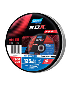 Mini TIN Cut-Off Wheel 125 x 1.0 x 22.23mm - 10 Pack