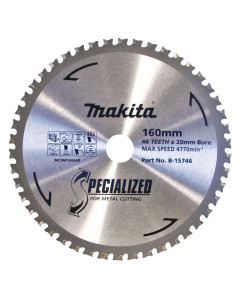 Circular Saw Blade 160mm 46T TCT for Metal Cutting - SPECIALIZED