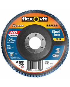MEGALINE Angled Flap Disc 125mm Zirconia INOX - 40-Grit