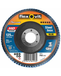MEGALINE Angled Flap Disc 125mm Zirconia INOX - 60-Grit