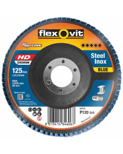 MEGALINE Angled Flap Disc 125mm Zirconia INOX - 120-Grit