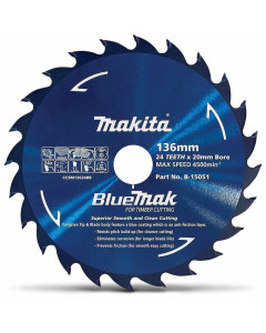 Circular Saw Blade 136mm 24T TCT Bluemak Blade