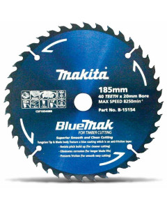 Circular Saw Blade 185mm 40T TCT Bluemak Blade