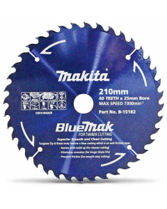 Circular Saw Blade 210mm 40T TCT Bluemak Blade