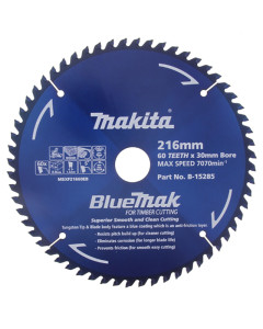 Circular Saw Blade 216mm 60T TCT Bluemak Blade