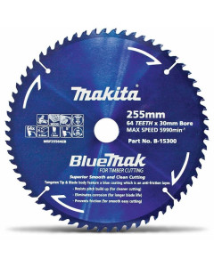 Circular Saw Blade 255mm 64T TCT Bluemak Blade