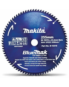 Circular Saw Blade 255mm 80T TCT Bluemak Blade