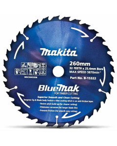 Circular Saw Blade 260mm 32T TCT Bluemak Blade