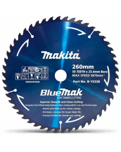 Circular Saw Blade 260mm 50T TCT Bluemak Blade