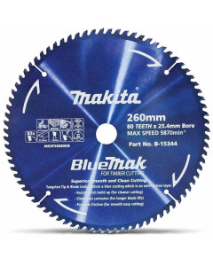 Circular Saw Blade 260mm 80T TCT Bluemak Blade