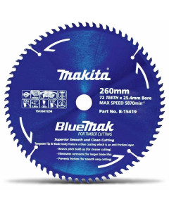 Circular Saw Blade 260mm 25.4T TCT Bluemak Blade