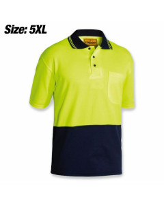 Bisley BK1234-5XL Shirt Yellow Navy S.Sleeve 5XL