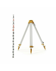 Dome Aluminium Tripod & 5m 5 section E-face staff