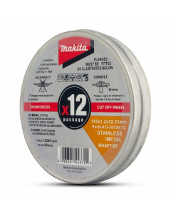 Makita D-20529-12 115 X1.2 X22.23mm Inox Cut Dis