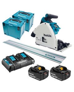 36V (18V x 2) 5.0Ah Li-ion Cordless Brushless Plunge Cut Saw Kit with Track Saw