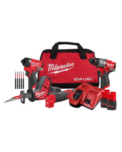 12V 2.5Ah Li-ion FUEL Cordless 4pce Power Pack Combo Kit