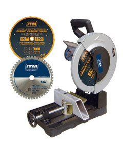 Cold Cut Saw 350mm with TCT Mild Steel Blade and 110T Cement Blade