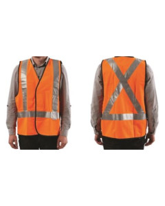 Vest Hi-Vis Reflective XLarge Orange with X Back Safety