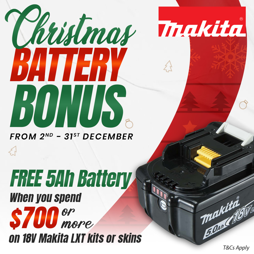 Makita - Christmas Bonus Battery Offer (Valid 2nd - 31st December 2024)